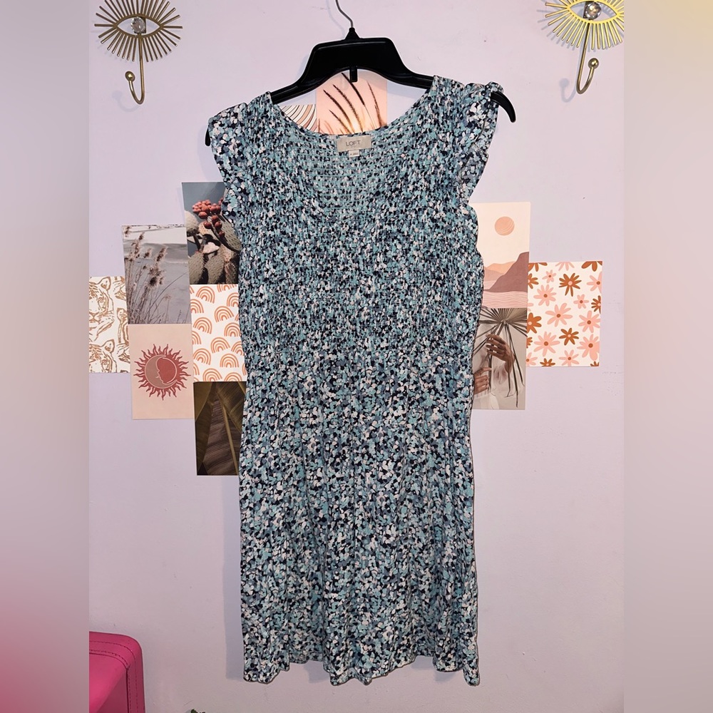 Loft Smocked Sleeveless Dress